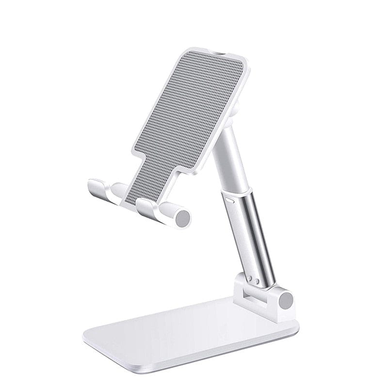 Support Smartphone et Tablette Compact Pliable et Ajustable Blanc