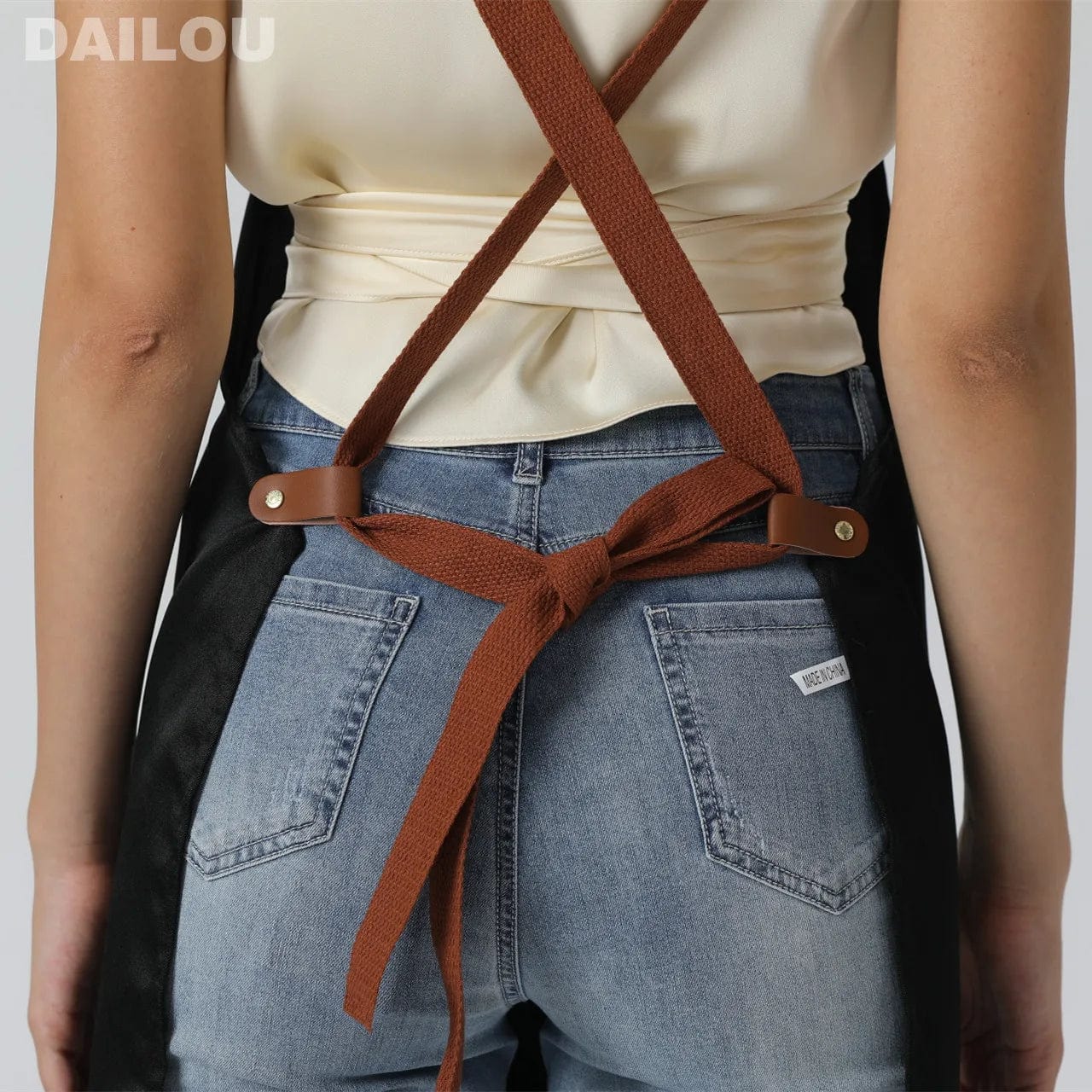 Tablier de cuisine bleu marine en tissu non-tissé - Modèle 2D Bleu Marine / OneSize