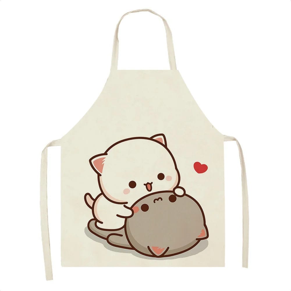 Tablier de Cuisine Chat Cartoon pour Enfants - Linette Élégante - Anti-taches - Idéal pour Restaurant et Chef G / 47x38cm kidsize