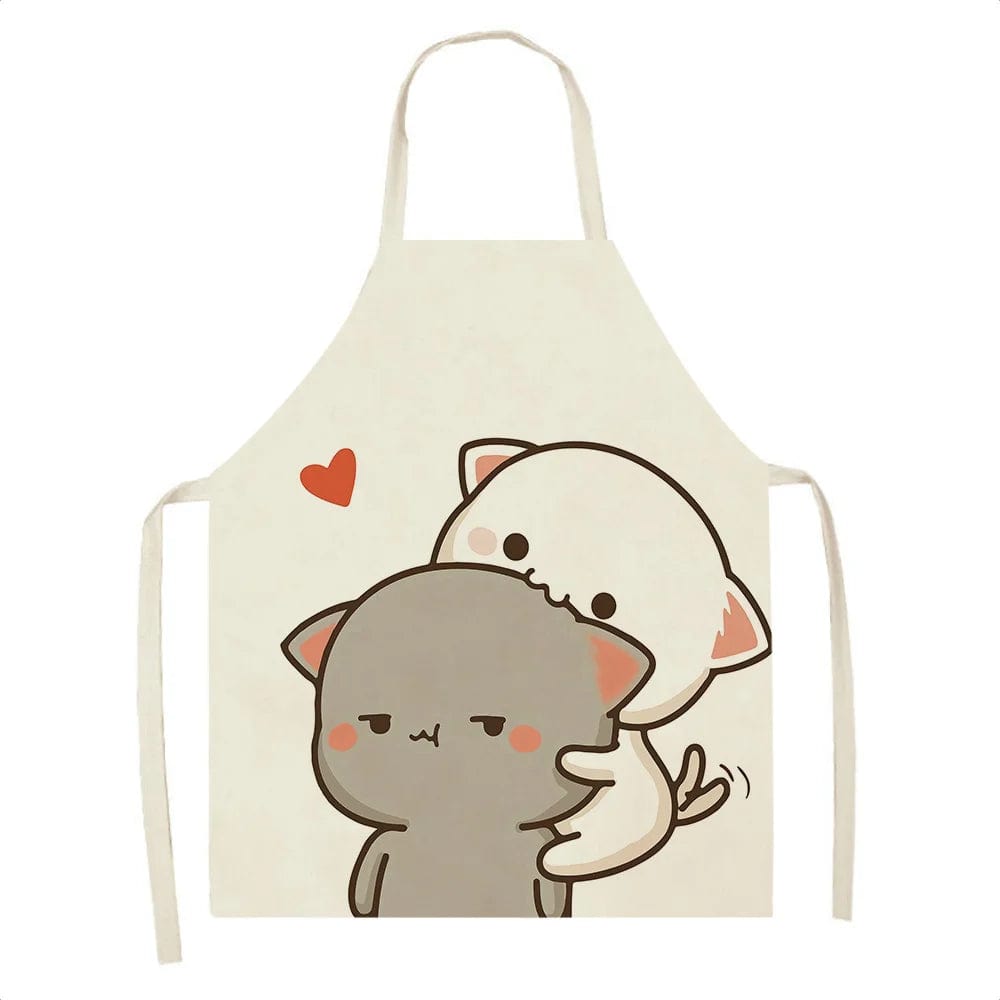 Tablier de Cuisine Chat Cartoon pour Enfants - Linette Élégante - Anti-taches - Idéal pour Restaurant et Chef I / 47x38cm kidsize