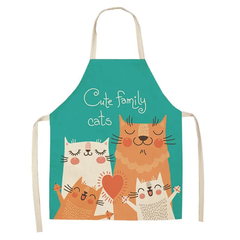 Tablier de Cuisine Chats Colorés et Mignons Rainbow Cats / Adulte 55x68cm