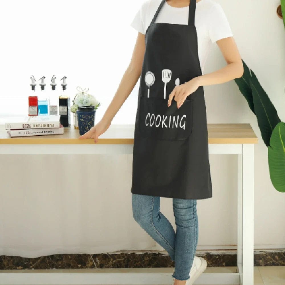 Tablier de Cuisine Classique "Cooking" en PVC Imperméable - Couleur Marron tablier