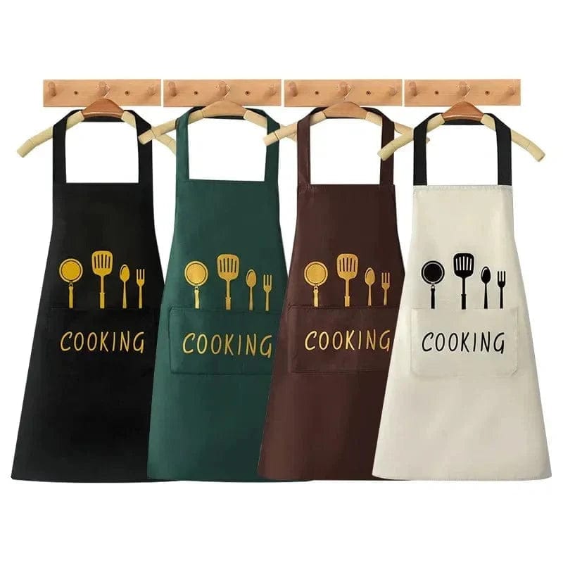 Tablier de Cuisine Classique "Cooking" en PVC Imperméable - Couleur Marron