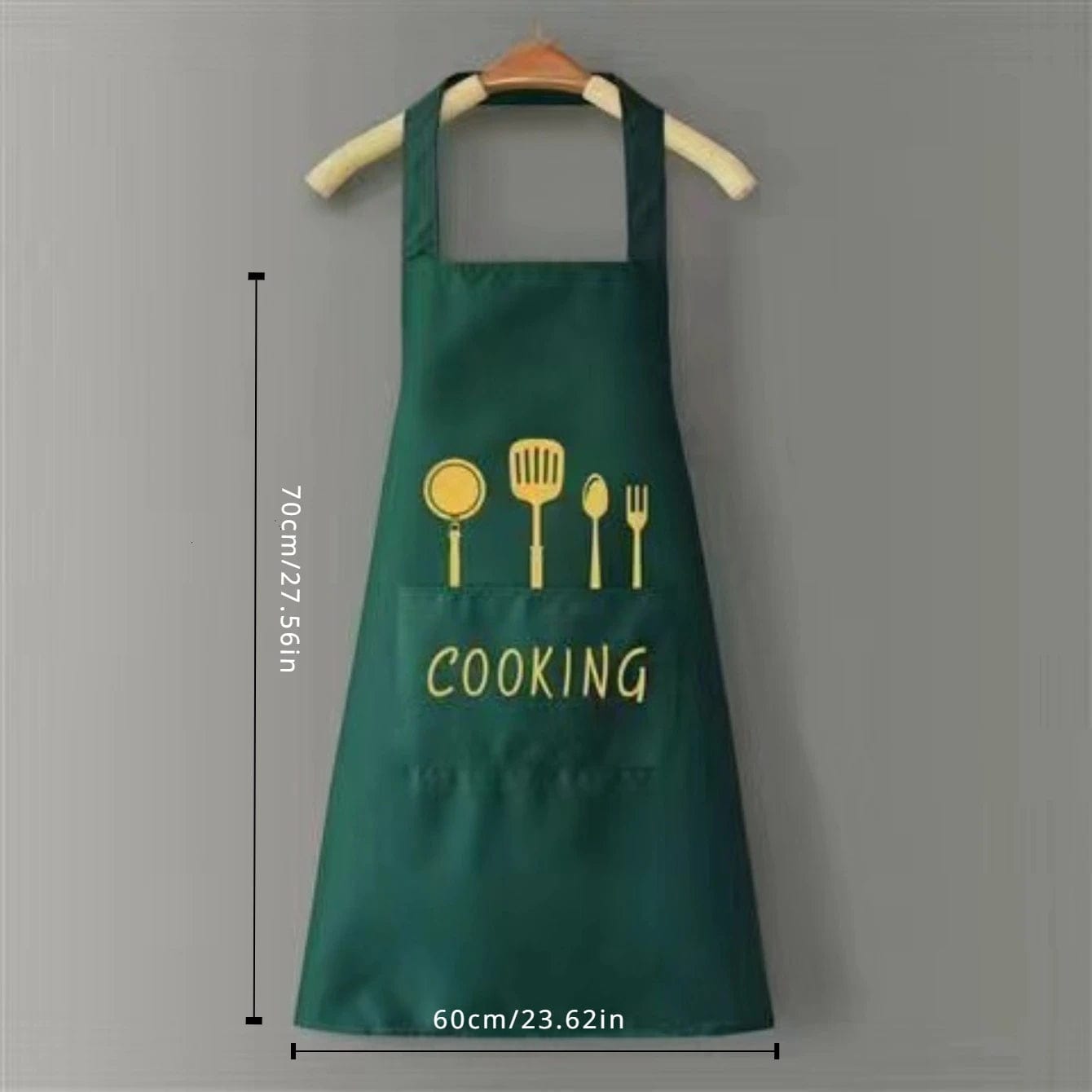 Tablier de Cuisine Classique "Cooking" en PVC Imperméable - Couleur Verte Vert