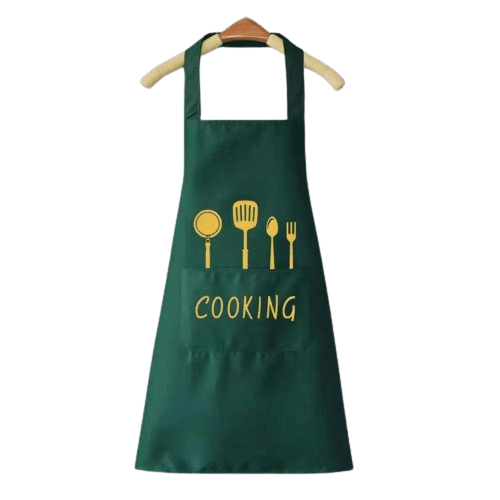 Tablier de Cuisine Classique &quot;Cooking&quot; en PVC Imperméable - Couleur Verte Vert