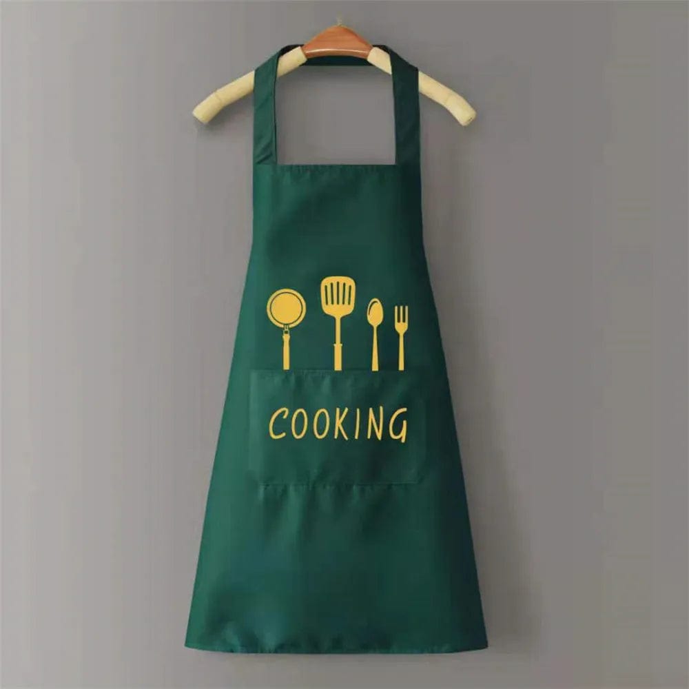 Tablier de Cuisine Classique "Cooking" en PVC Imperméable Vert