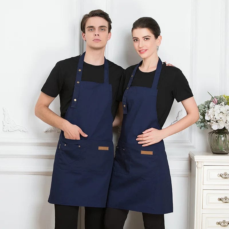Tablier de Cuisine Confortable pour Femme/Homme - Polyester, Style Coréen - Idéal Grill, Restaurant, Bar - Unisexe 1PCS Blue