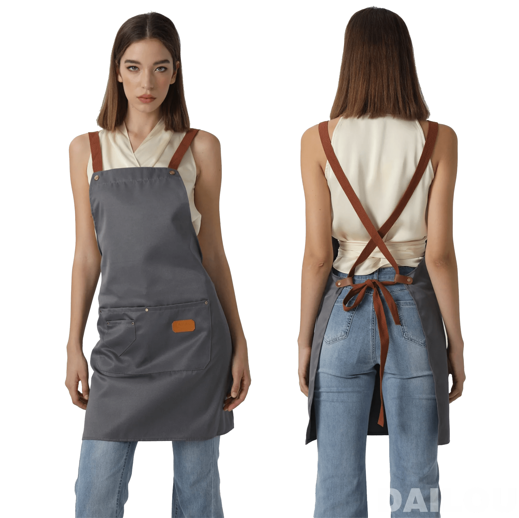 Tablier de cuisine en non-tissé pour homme et femme - Vert Green / OneSize