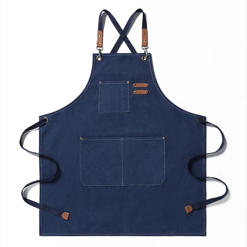 Tablier de Cuisine en Toile de Haute Qualité - Croisillon Confortable pour Homme et Femme blue / OneSize