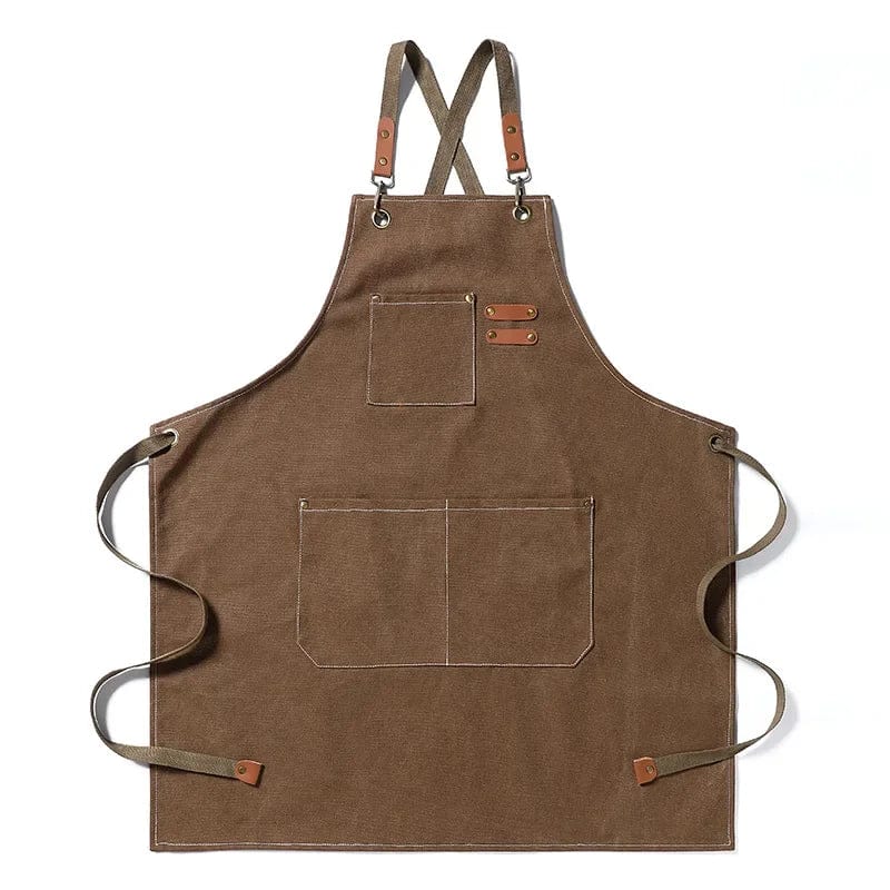 Tablier de Cuisine en Toile de Haute Qualité - Croisillon Confortable pour Homme et Femme brown / OneSize