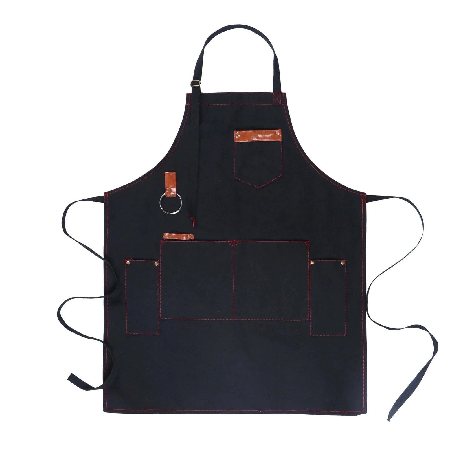 Tablier de Cuisine en Toile Homme avec Poches - Tablier de Cuisine Imperméable de Qualité pour Chef - Cadeau Idéal Black