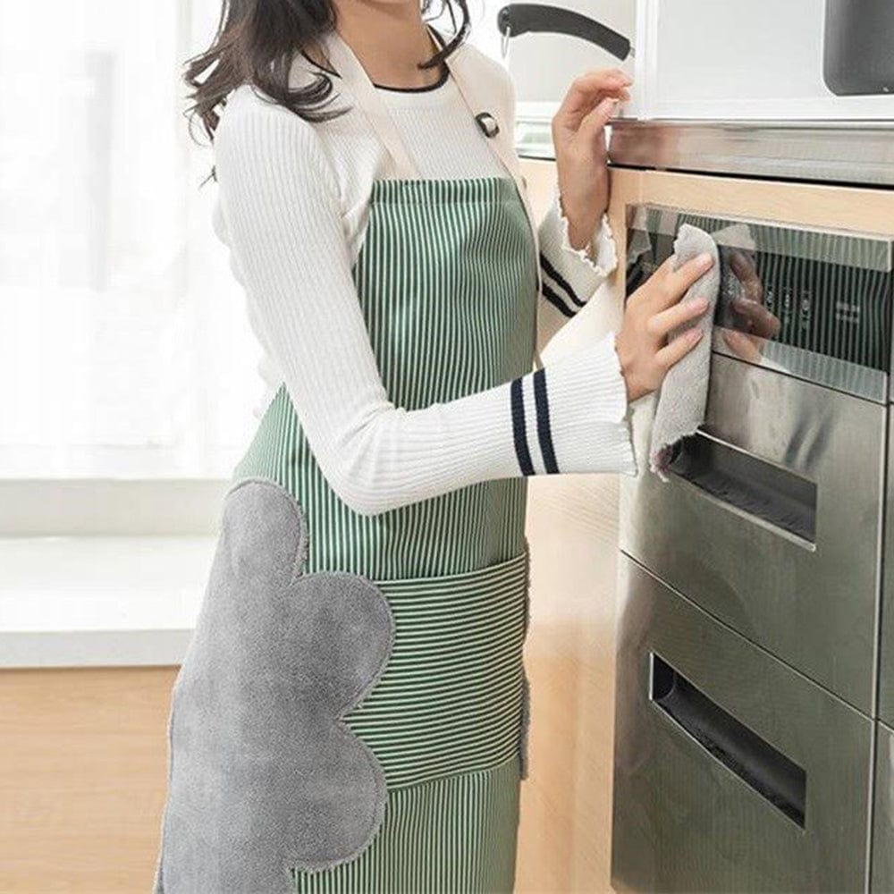 Tablier de cuisine imperméable et facile à nettoyer avec des surfaces essuie-mains