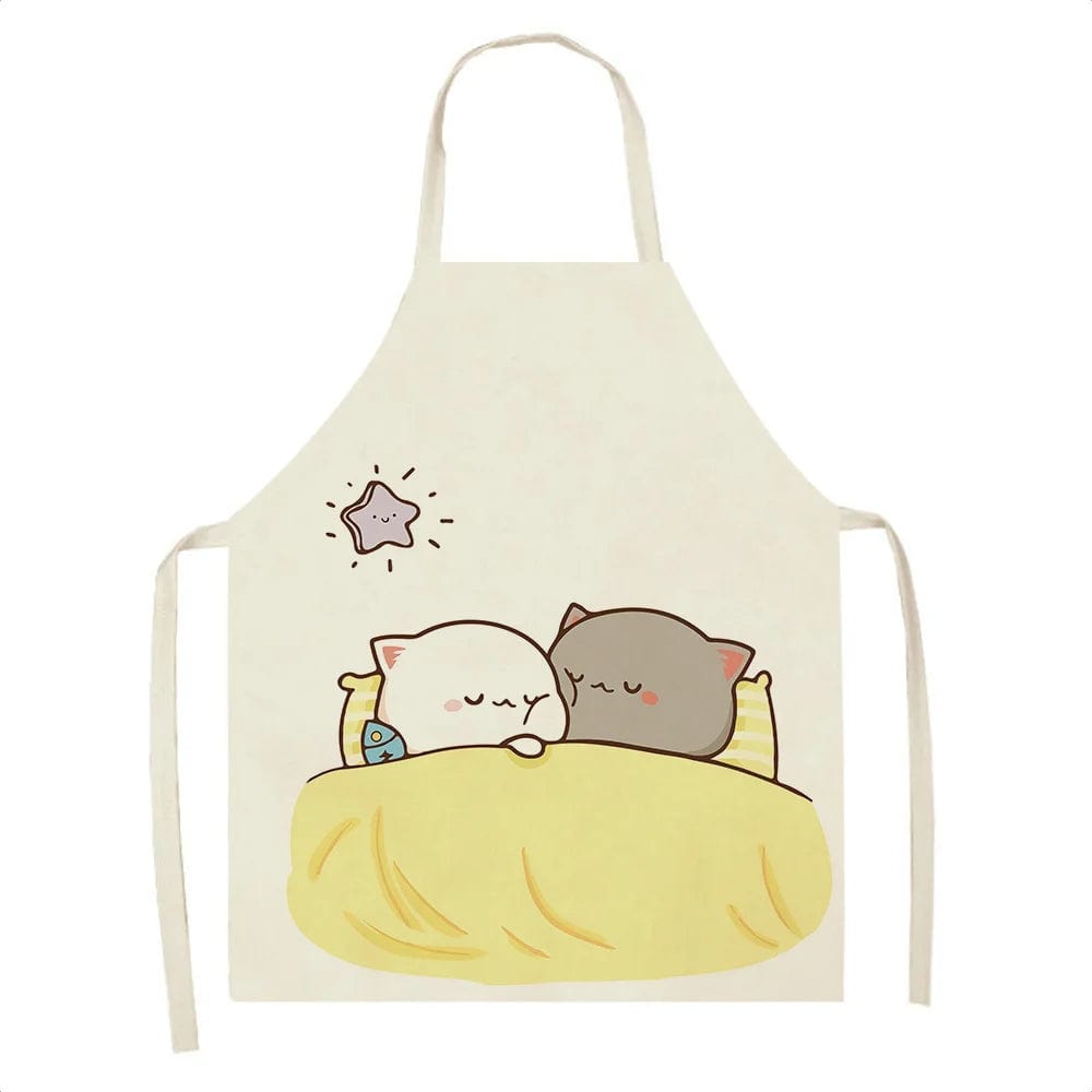 Tablier de Cuisine Kawaï Chats Cartoons Mignons - Taille Adulte A / Adulte : 68 x 55cm