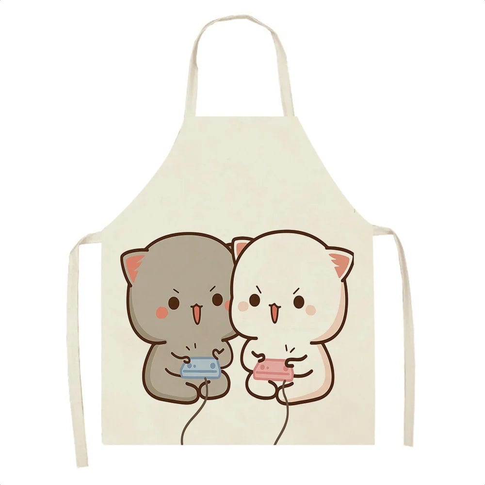 Tablier de Cuisine Kawaï Chats Cartoons Mignons - Taille Enfants H / Enfants  : 47 x 38 cm