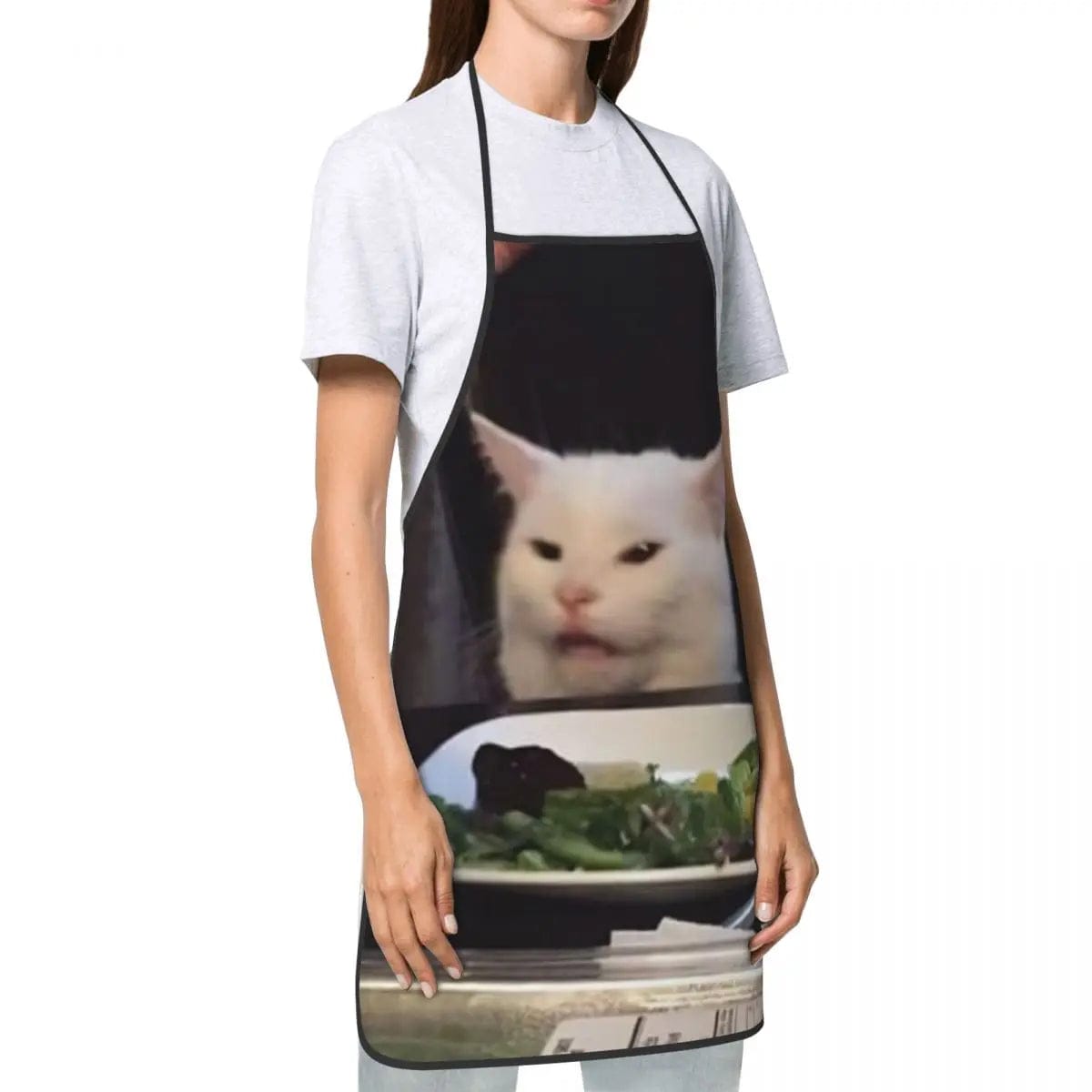 Tablier de Cuisine Mème "Woman Yelling At A Cat Meme"