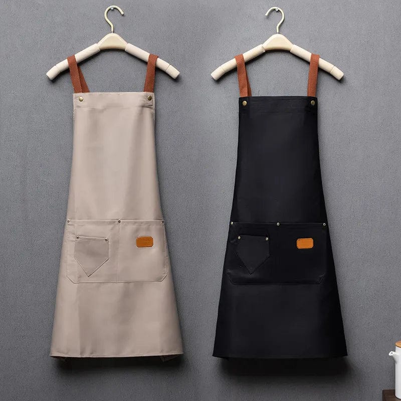 Tablier de cuisine noir en tissu non-tissé - BIB sleeveless apron - modèle 2D Noir / Adulte Unisexe