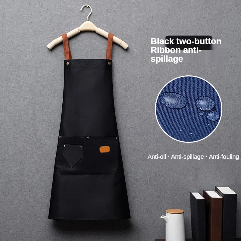 Tablier de cuisine noir en tissu non-tissé - BIB sleeveless apron - modèle 2D Noir / Adulte Unisexe