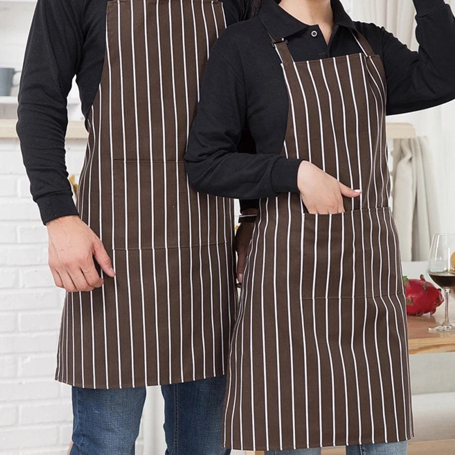 Tablier de Cuisine Rayé Réglable pour Adulte - Idéal pour Restaurant, Camping et Cuisine kaibaitiao