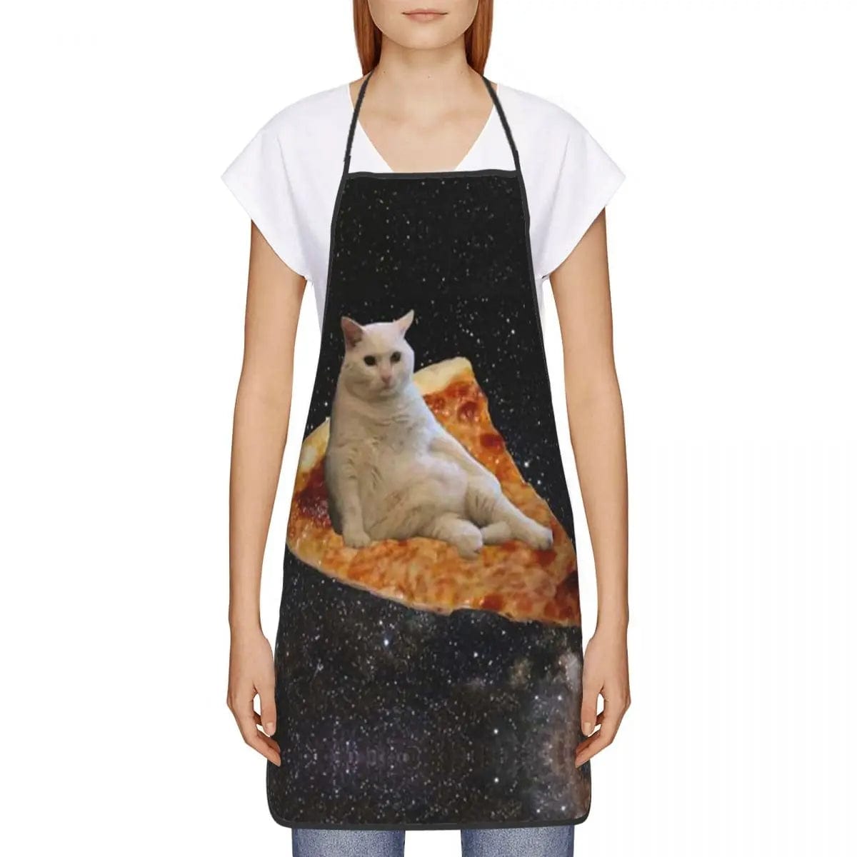 Tablier de cuisine Space Pizza Cat Meme pour cuisiner avec style