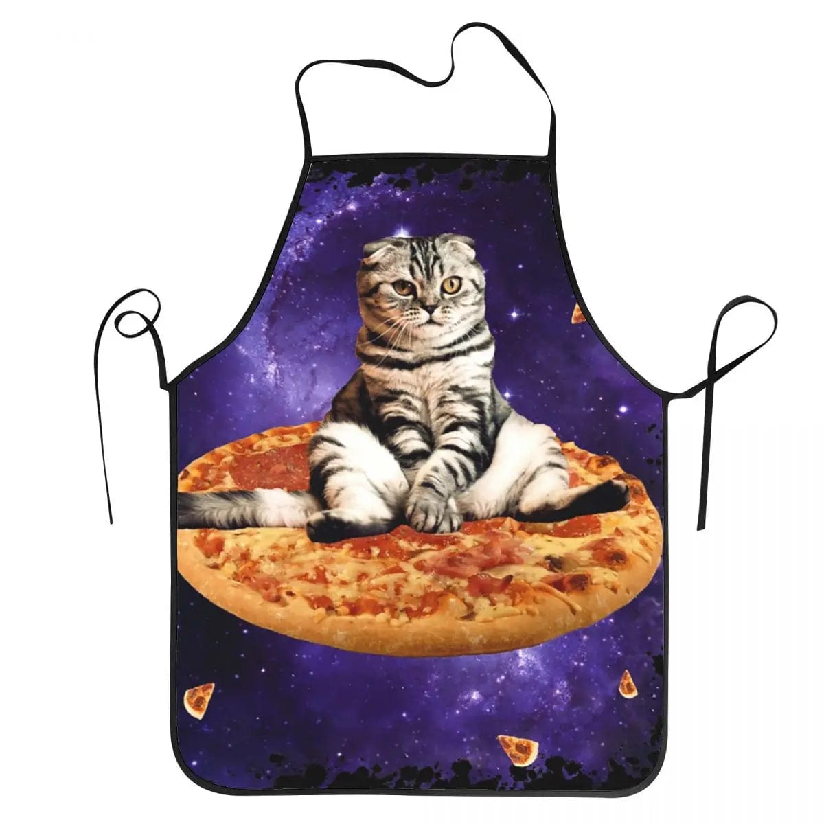 Tablier de Cuisine Unisexe Chat Pizza Espace Lama - Drôle et Original