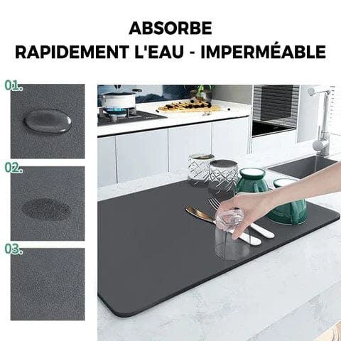 Tapis absorbant pour évier de cuisine