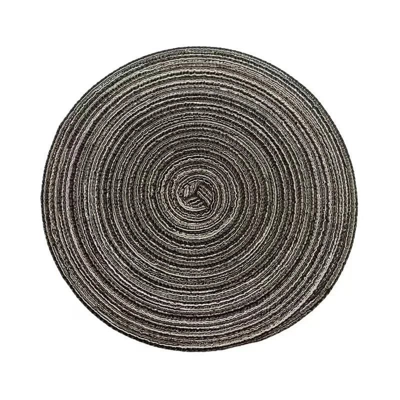 Tapis de Table Rond en Vinyle Tissé Individuel pour Décoration de Table, Lot de 1 Black / 30cm / Round
