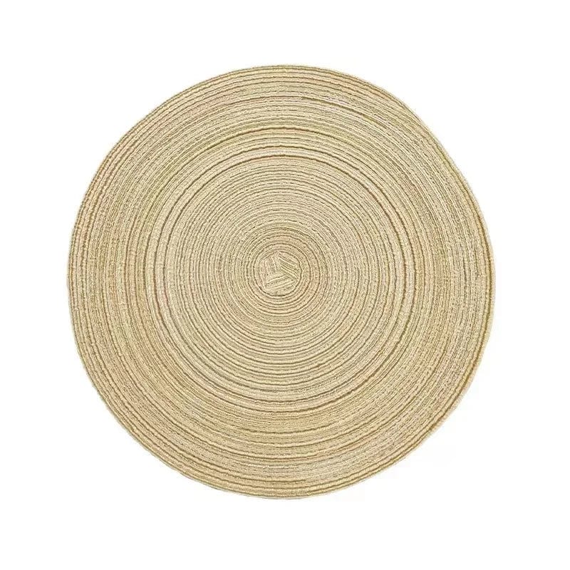 Tapis de Table Rond en Vinyle Tissé Individuel pour Décoration de Table, Lot de 1 Rice white / 11cm / Round