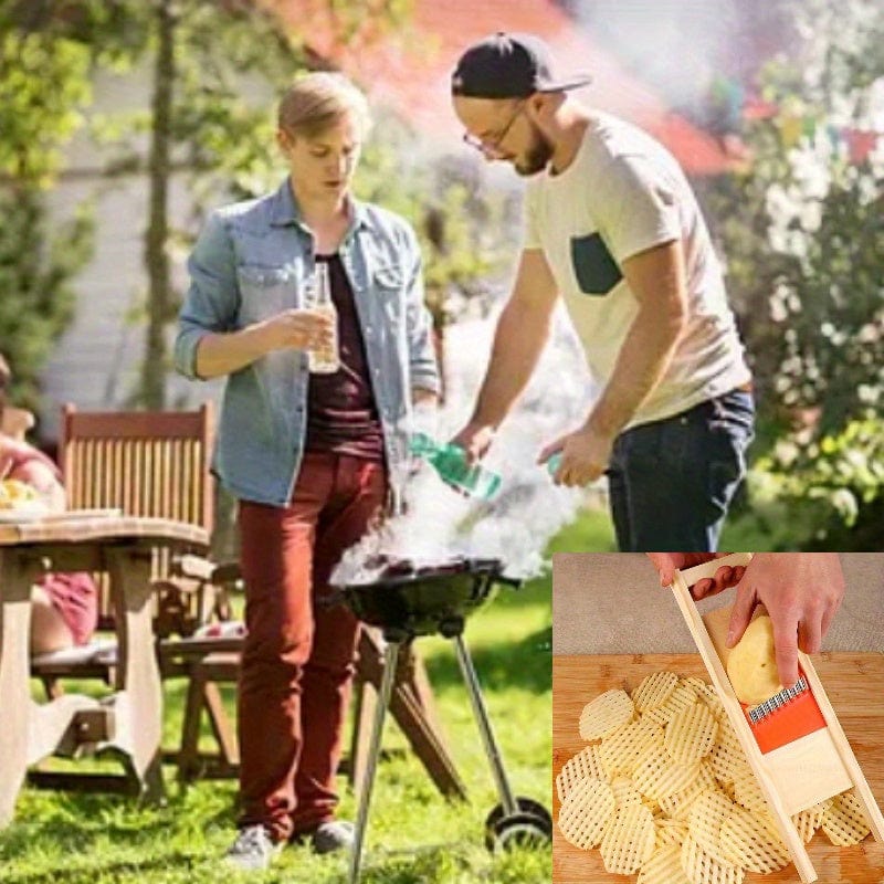 Trancheuse à Pommes de Terre Ondulée Jaune/Rouge - Inox Yellow And Red / 1pc