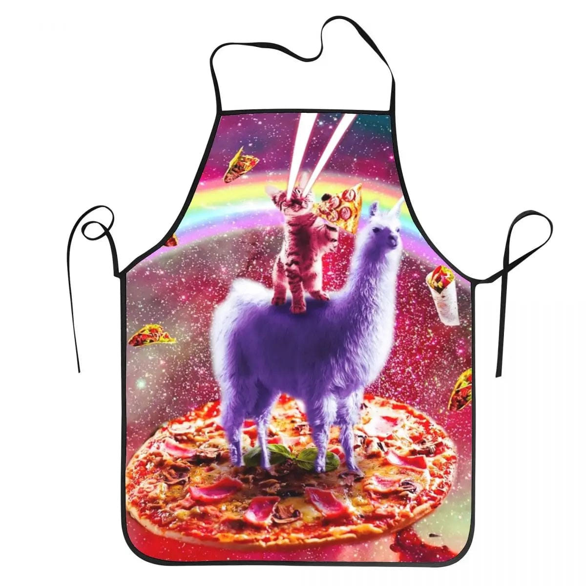 Unisex Space Pizza Cat Meme Bib Apron Adult Women Men Chef Tablier Cuisine for Cooking Kitchen Funny Animal Baking