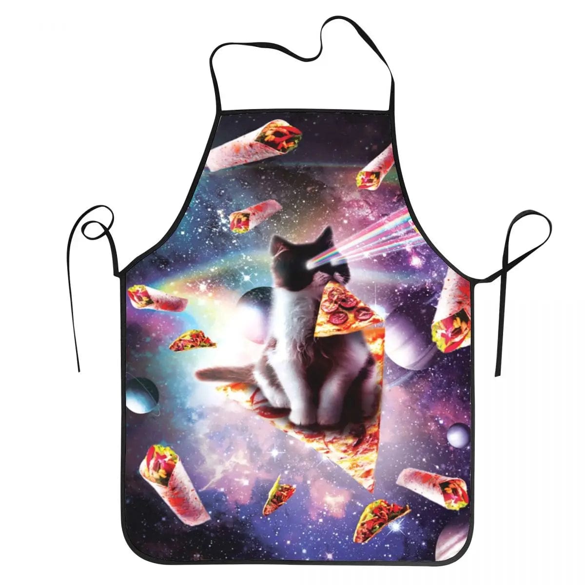 Unisex Space Pizza Cat Meme Bib Apron Adult Women Men Chef Tablier Cuisine for Cooking Kitchen Funny Animal Baking