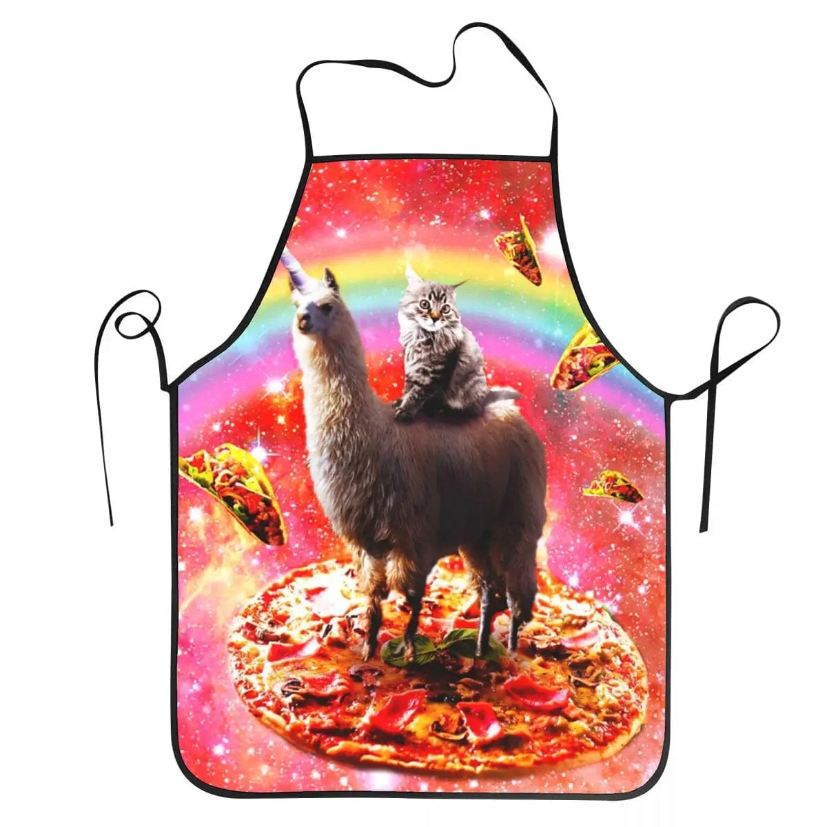 Unisex Space Pizza Cat Meme Bib Apron Adult Women Men Chef Tablier Cuisine for Cooking Kitchen Funny Animal Baking