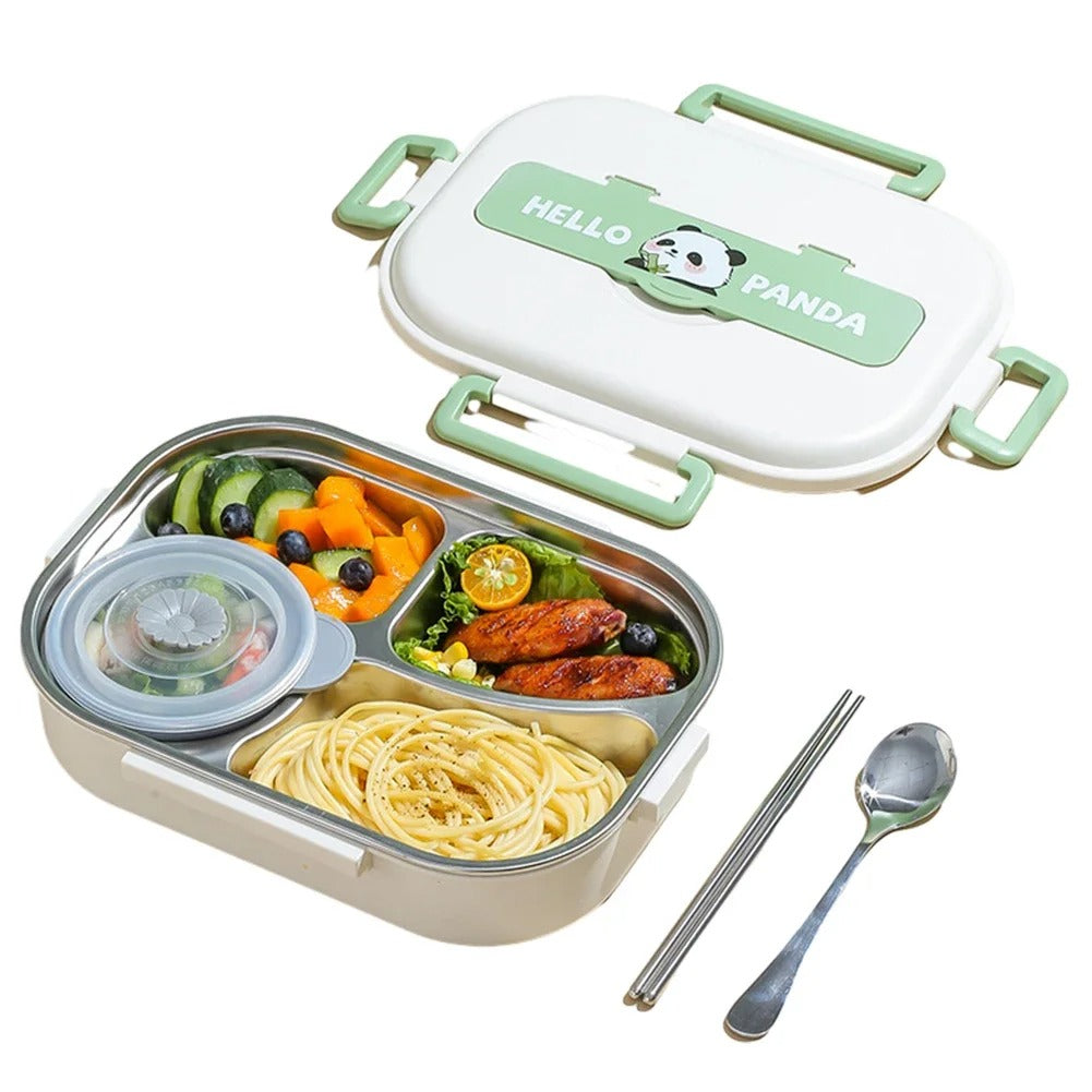 Bento pour enfants à 2/4/5 compartiments avec Couverts « Hello Panda »