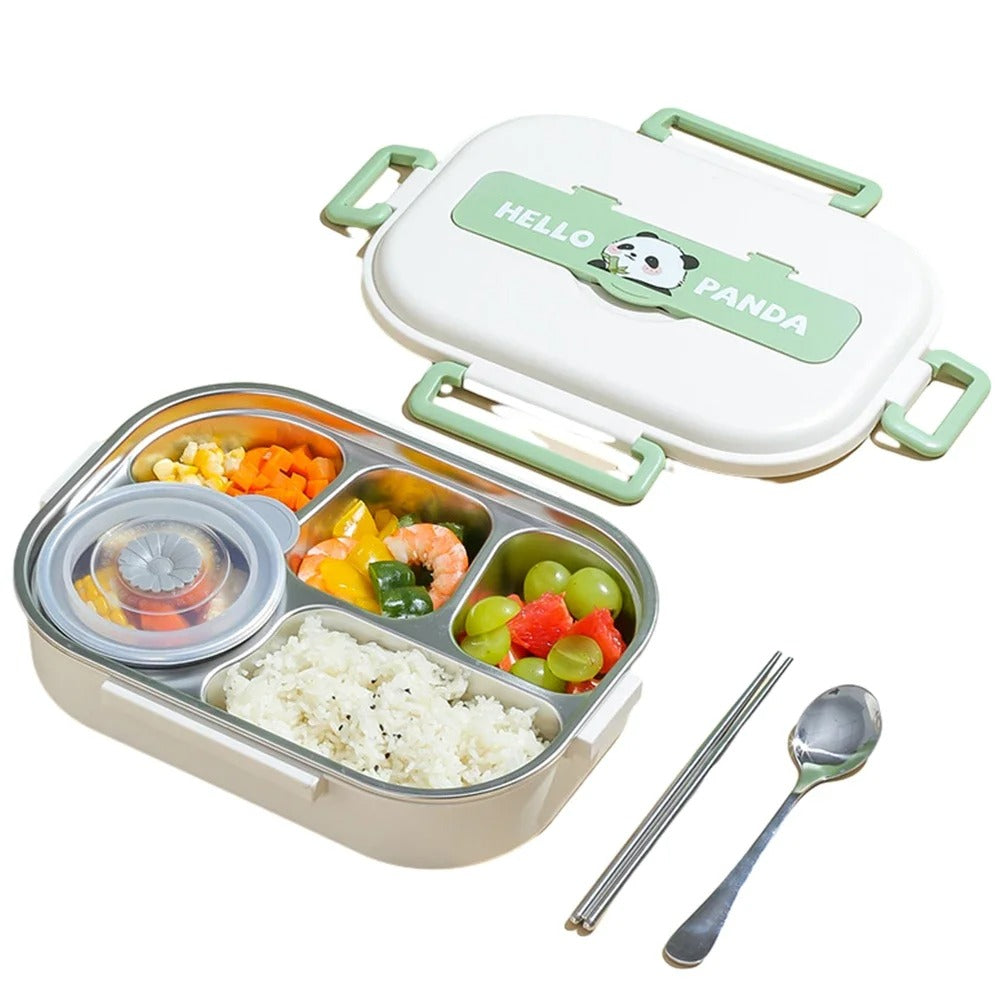 Bento pour enfants à 2/4/5 compartiments avec Couverts « Hello Panda »