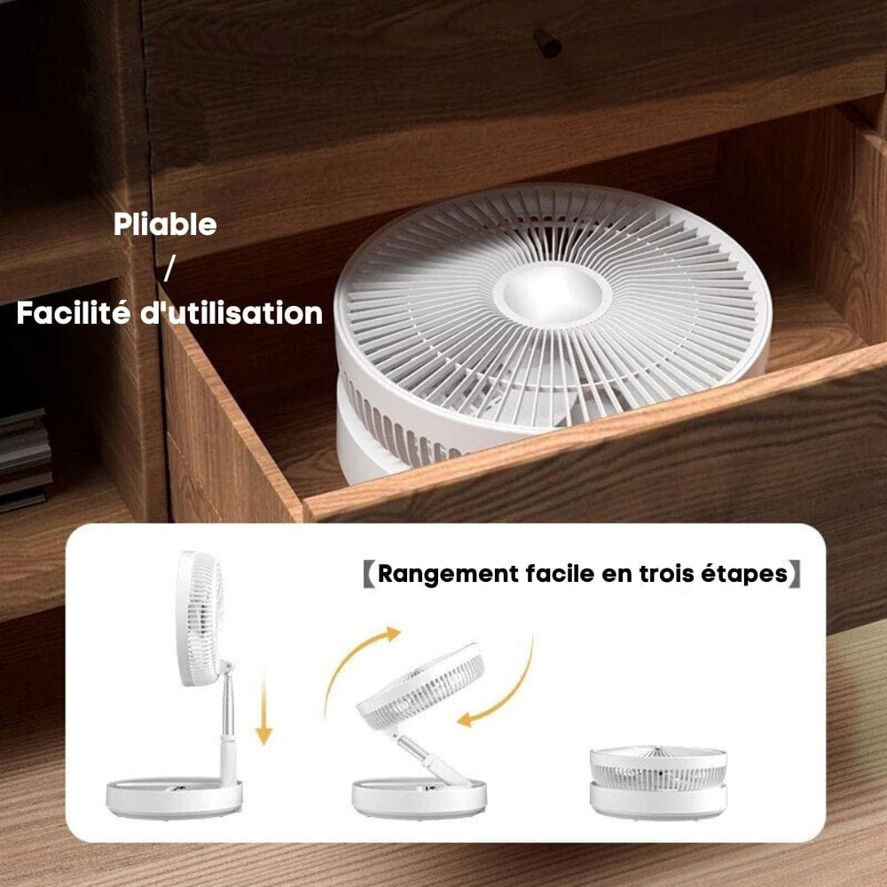 Ventilateur portable rétractable sans fil USB