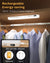 WILLED  Motion Sensor Cabinet Light Battery Display 60 LED Touch Light Bar Wireless Rechargeable Battery Night Light Cabinet Light 2PCS